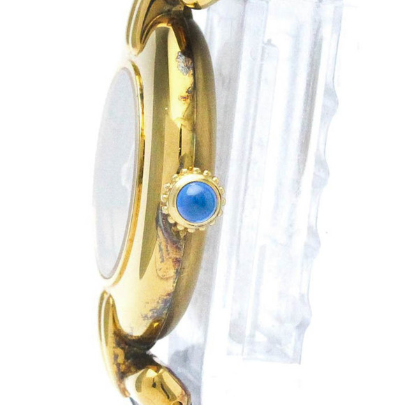 CARTIER Must Colisee Gold Plated Leather Quartz Ladies Watch 590002 BF569998 - Picture 4 of 9